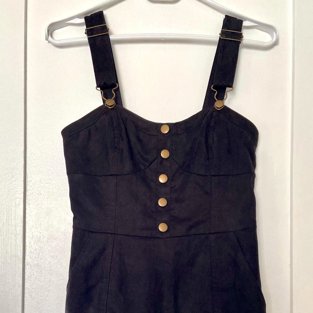 DIVIDED Black Overall Mini Dress with Pockets